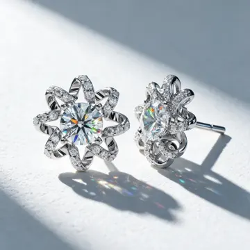 AI product photo image: floral studs, made by Grandior AI Studio