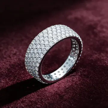 AI product photo image: pave eternity band, made by Grandior AI Studio