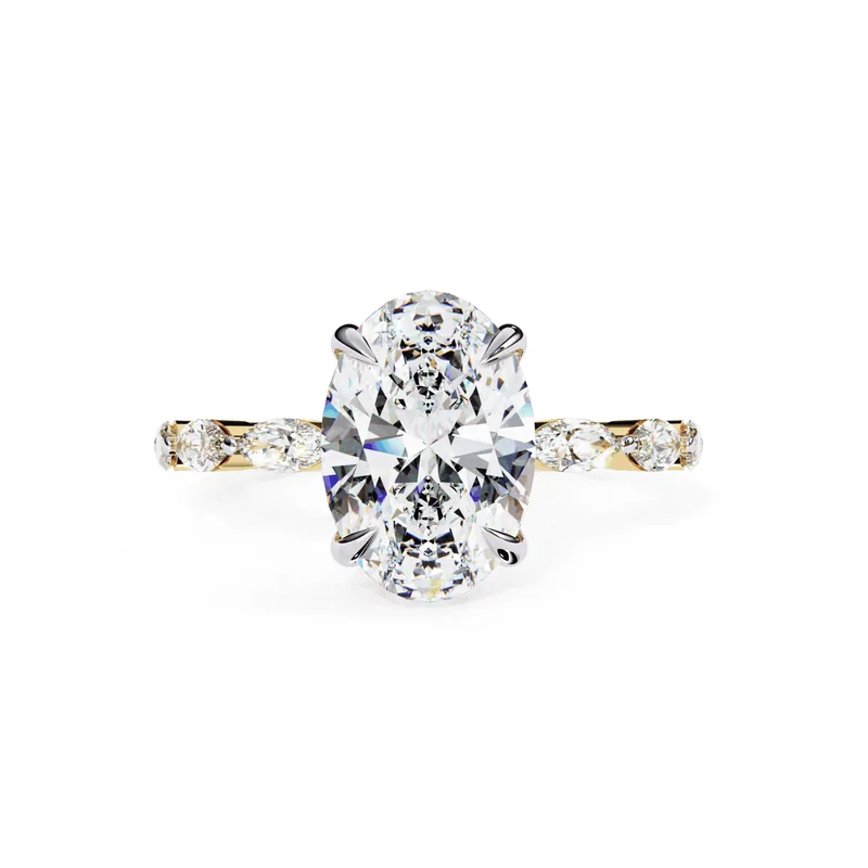 Oval solitaire ring in yellow gold
