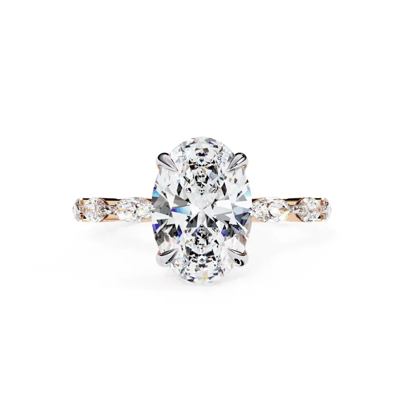 Oval solitaire ring in rose gold