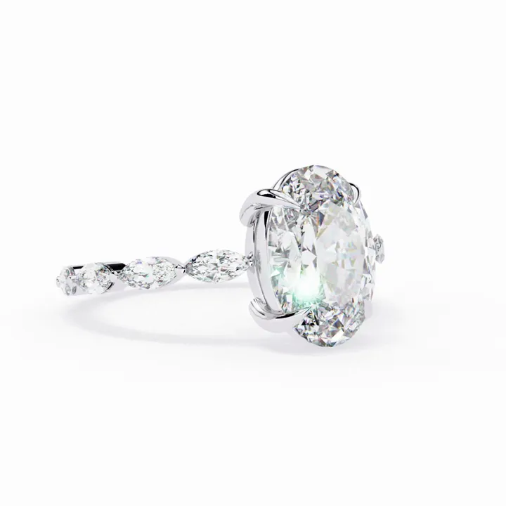 Oval solitaire ring, rotating view