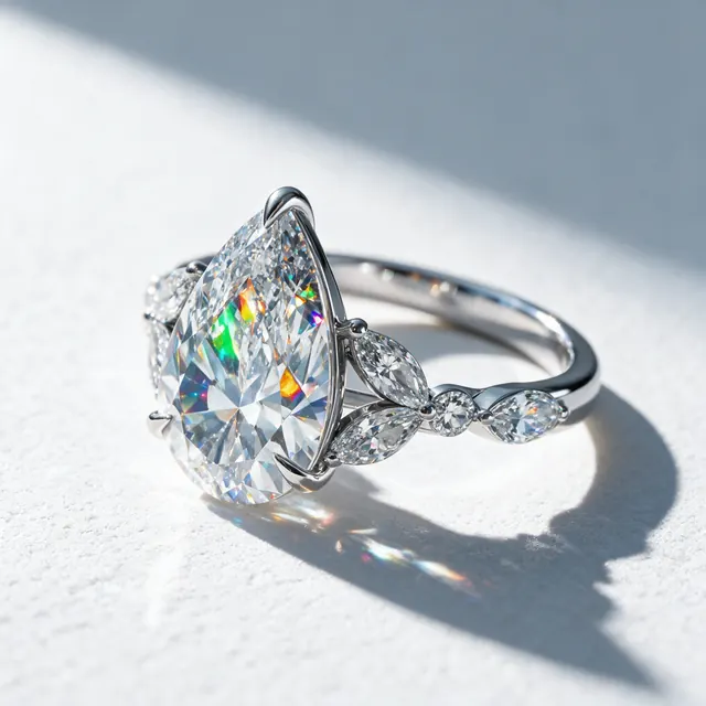 AI product photo image: pear ring sunlight, made by Grandior AI Studio