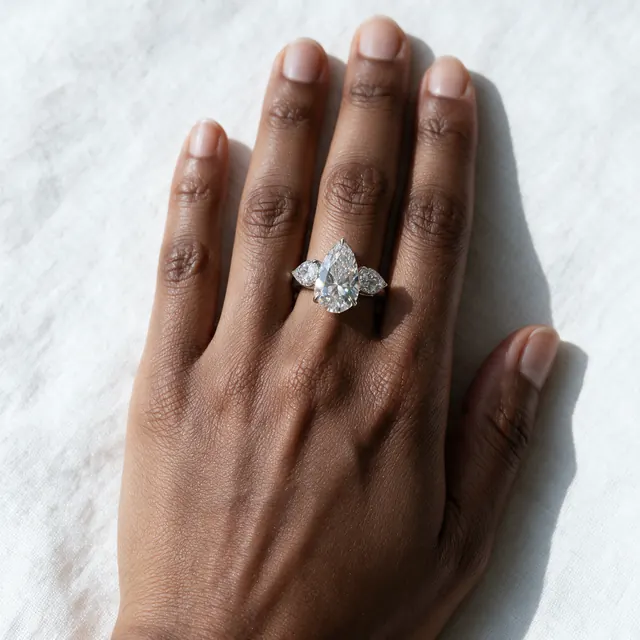 AI on hand image: oval ring, made by Grandior AI Studio