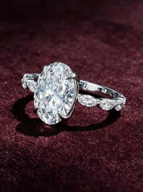 AI product photo image: oval ring burgundy, made by Grandior AI Studio