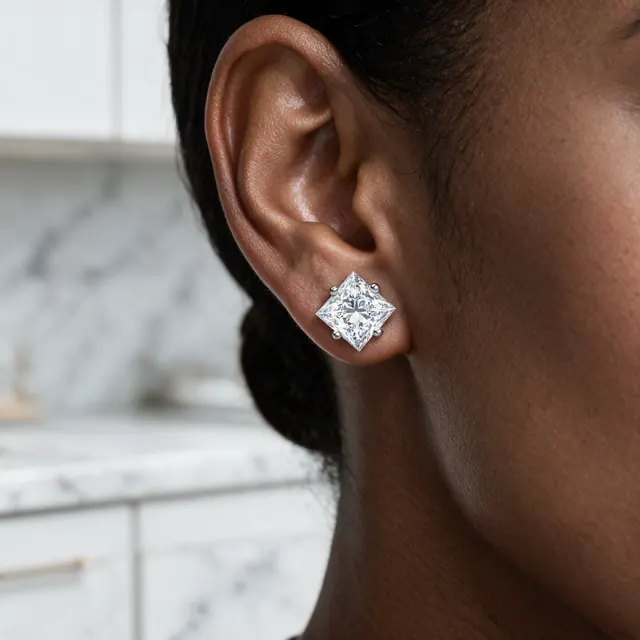 AI on ear image: princess stud, made by Grandior AI Studio