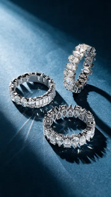 AI product photo image: eternity bands navy, made by Grandior AI Studio