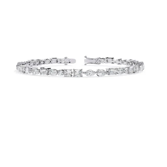 Multi-cut signature tennis bracelet, lab-grown diamond