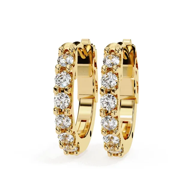 Round eternity hoops, lab-grown diamond earring