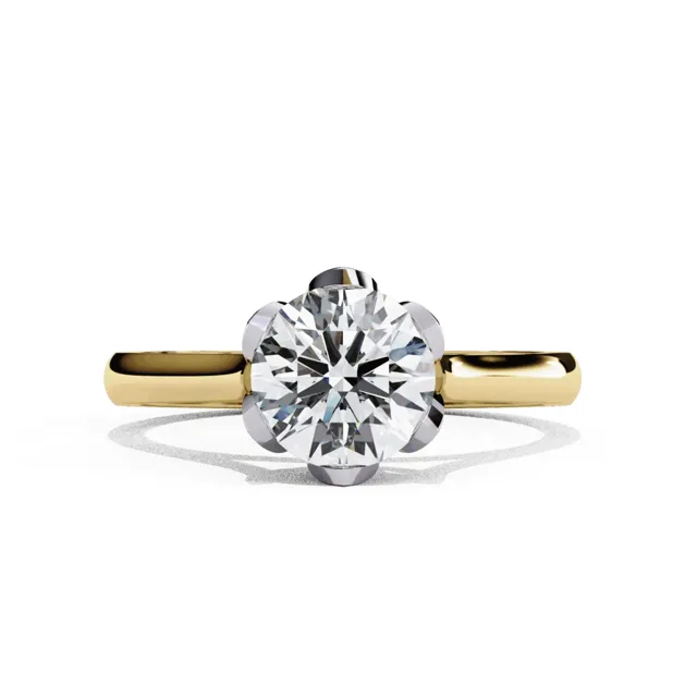 Classic round solitaire band, lab-grown diamond ring
