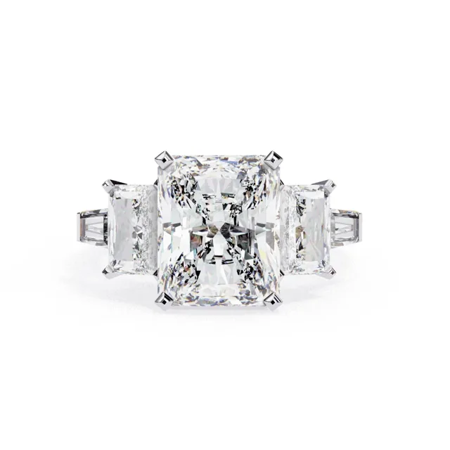Radiant five-stone ring, lab-grown diamond ring